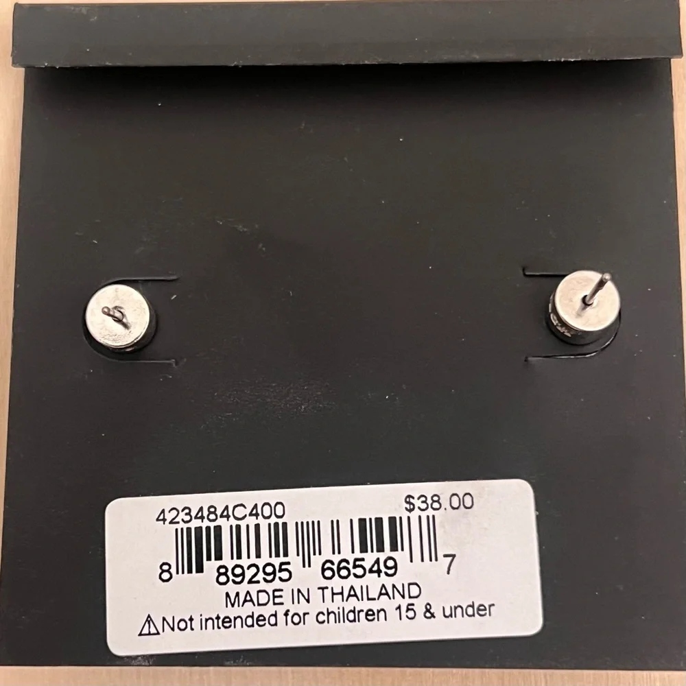 Coach Open Circle Blue Crystal Stud Earrings - Picture 2 of 3